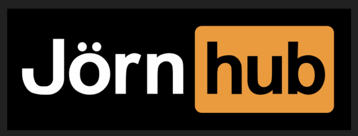 Der Schriftzug "Jörnhub" im Stil des Pornhub-Logos.